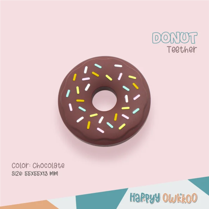 Donut-Chocolate Baby Items, Teether, Silicone Teether, Silicone Products, Baby Toys, Baby Training