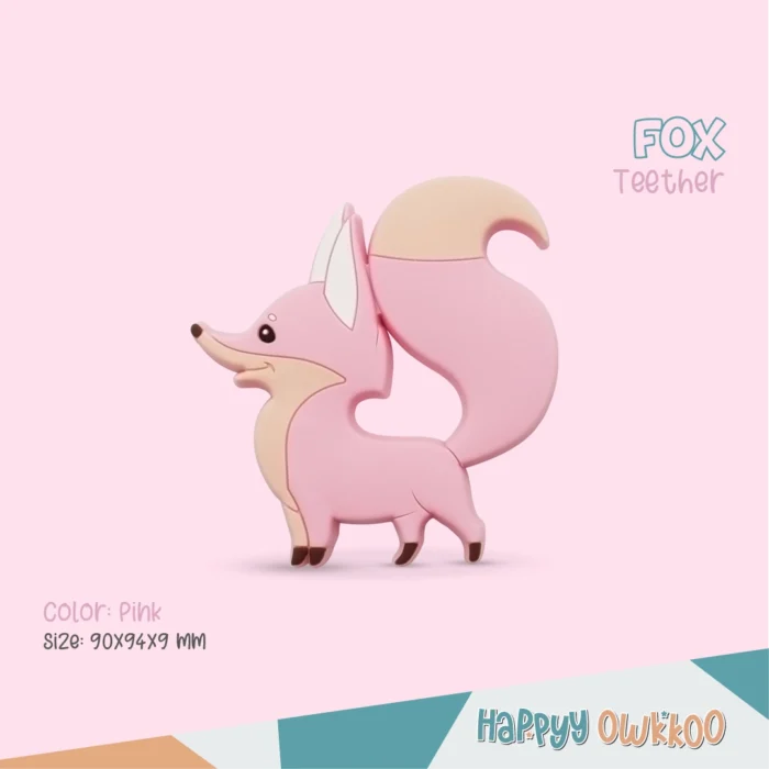 Fox-Pink Baby Items, Teether, Silicone Teether, Silicone Products, Baby Toys, Baby Training