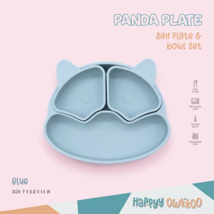 Baby Feeding Plate – Panda | Blue