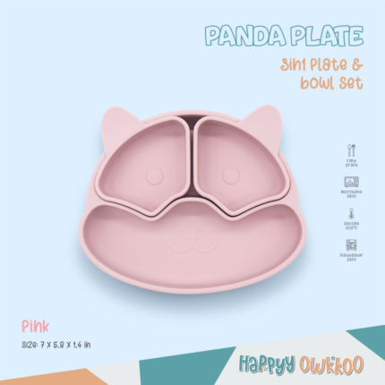 Baby Feeding Plate – Panda | Pink