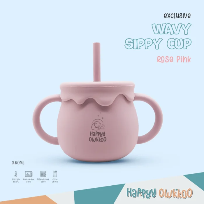 Baby Mum Pot - Wavy Sippy Cup | Pink - Image 1