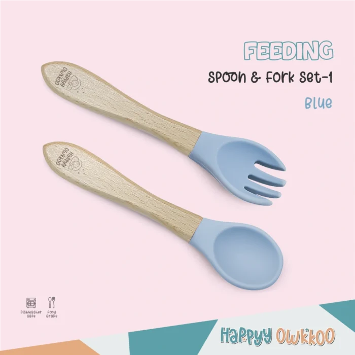 Baby Spoon & Fork Set - Wooden - Image 2