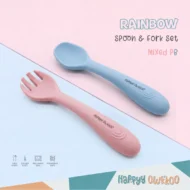 Baby Feeding Spoon & Fork Set - Rainbow